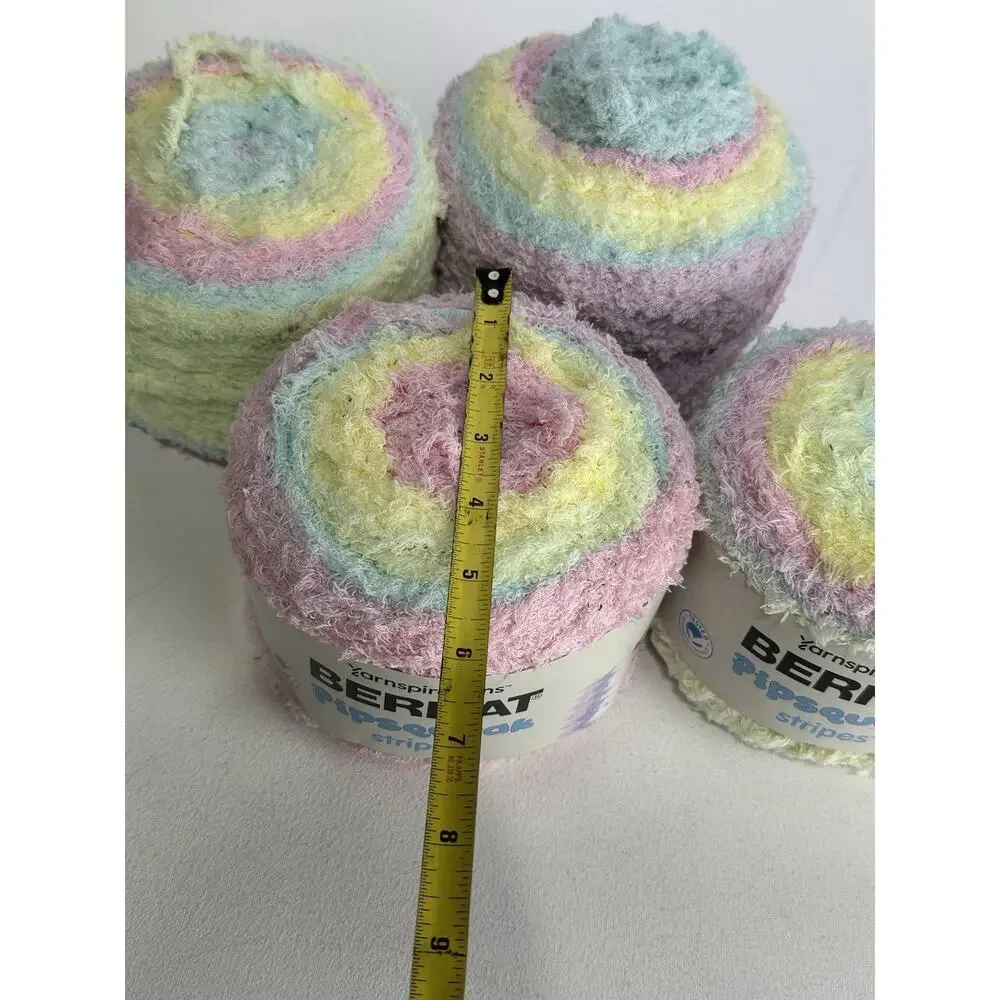 Lot 4 Bernat Pipsqueak Stripes Yarn Lullaby 60012 284 Yds Discontinued Pastel